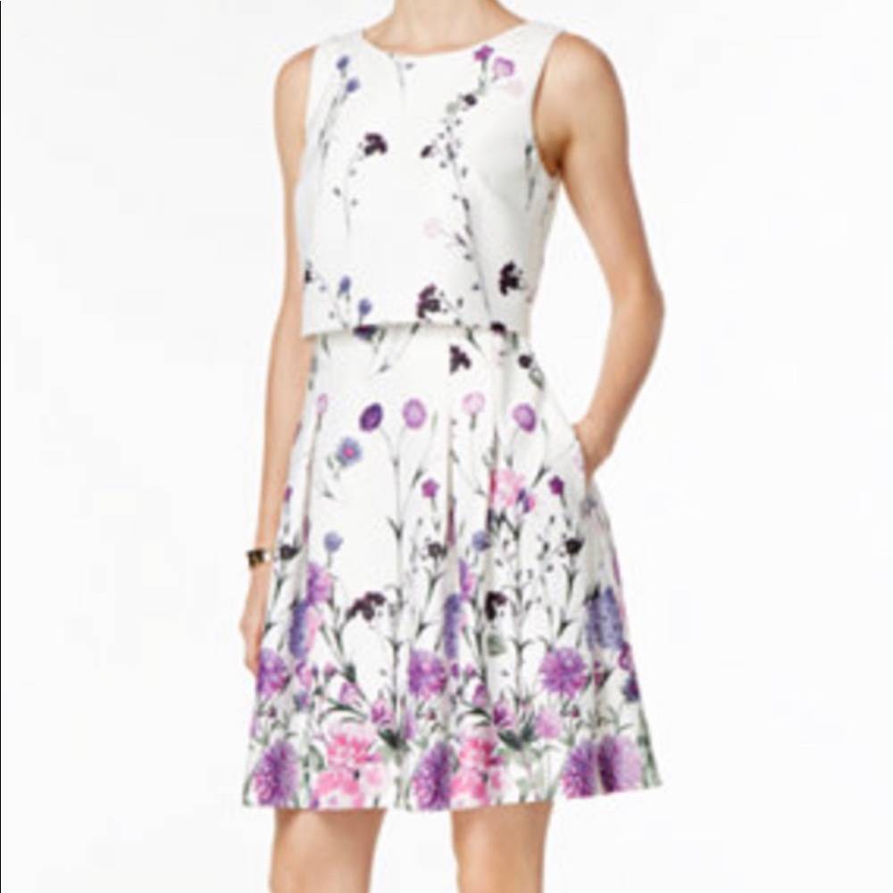 NWT Ivanka Trump Floral Print Popover Dress